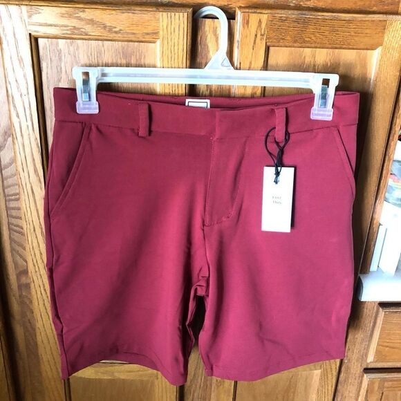 NWT Swet Tailor Everyday Chino Shorts Red Wine - 33 - Picture 1 of 9